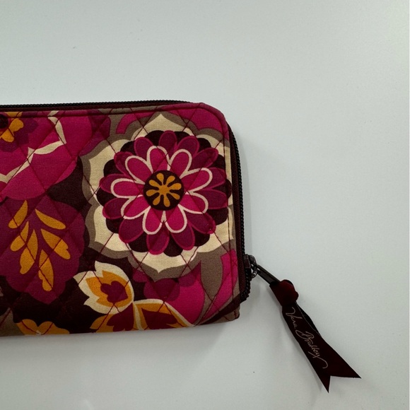 Vera Bradley Floral Paisley Wallet – Brown, Maroon, Beige, Tan & Hot Pink - Picture 3 of 7